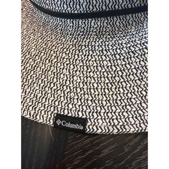 Columbia Womens Black & White Wide-Brim Cady Mountains Sun Hat V/LXL Paper Blend - Picture 2 of 4